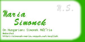 maria simonek business card